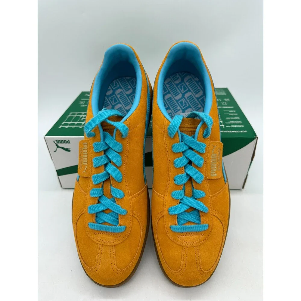 Puma Palermo Men's Size 13 orange Blue Suede Athletic Shoes 396463 13
